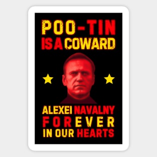 POO-TIN IS A COWARD - ALEXEI NAVALNY FOREVER IN OUR HEARTS Sticker